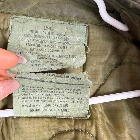 US Military M65 Woodland Cold Weather Field Jacket Mens Small Camo Army - Picture 3 of 13